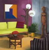 Graham Fletcher, Untitled (Mother, Child and Animal Figure), acrylic on canvas