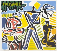 Pat Hanly, Golden Age, silkscreen print, 66/70