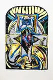 Philip Clairmont, Black Crucifixion, screenprint on paper, edition 21/90