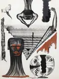 Bill Hammond, Untitled - Study, ink and acrylic on paper