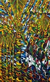 Dean Buchanan, Boat Shed with Nikau, acrylic on canvas