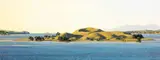 Justin Boroughs, Carly's Island (Brown's Island from above Karaka Bay), oil on board