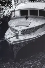 Peter Peryer, Edward Bullmore's Launch, black and white photograph