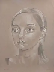 Peter Stichbury, Estelle Study, graphite and pastel on paper