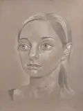 Peter Stichbury, Estelle Study, graphite and pastel on paper