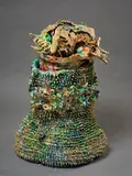 Virginia Leonard, Blue and Gold, clay, resin, lustre and gold (2021)