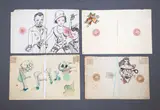 Sam Mitchell, Untitled, ink on paper, four parts