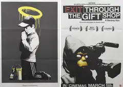 Banksy, Forgive Us Our Trespassing, original two-sided promotional poster from the premiere of the artist's Oscar nominated 'Exit Through the Gift Shop' street art documentary. Both sides designed by Banksy.