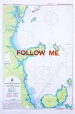 Elliot Collins, Follow Me to Rangitoto Island, screenprint on NZ Marine Chart, 1/2