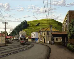 George Baloghy, Mt Eden Village, oil on canvas, 2012