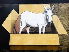 Maree Horner, Eternal Realities - Box, mixed media and collage on canvas