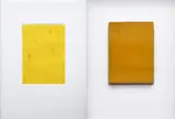 Elliot Collins, Vincent, found book, oil on paper, diptych