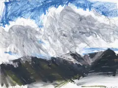 Euan MacLeod, Untitled Landscape, pastel on paper