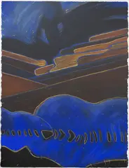 Marilynn Webb, Willow and dark water 2, oil pastel on paper