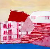 Frances Atkins, Star Blocks, oil on board
