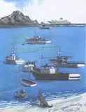 Michael Howe, Island Bay, Wellington, poster print