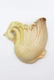 Titian Studio, Swoose wall pocket vase, in pale green and brown glossy glaze, ca. 1958-1965