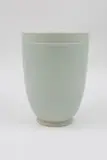 Ernest Shufflebotham for Crown Lynn, Hand-potted vase, shape no. 21 in unusual pale blue glaze (small restoration)