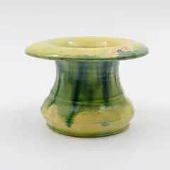Briar Gardner, Posy pot, in mottled yellow and green glazes