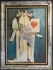 Ted Dutch, Untitled (Queen), mixed media and collage on paper (framed)