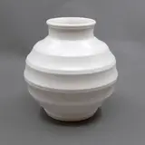 Keith Murray for Wedgwood, Small 'Chinese Lantern' vase, of ribbed spherical form, with moonstone glaze (shape no. 3765)