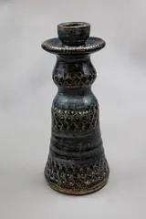 Mirek Smisek, Candlestick, stoneware with ash blue glaze
