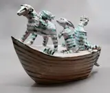 Helen Perrett, The Landscapers, earthenware with majolica glaze, 2009