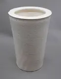Ross Mitchell-Anyon, Tall tapering vase, white ceramic body with clear crackled glaze