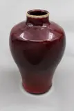 Campbell Hegan, Small meiping vase, stoneware with thick sang de boeuf copper red glaze, 1970's