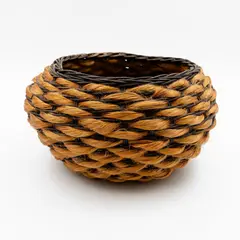Ruth Castle, Large coiled basket, jute and rattan