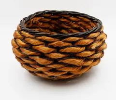 Ruth Castle, Large coiled basket, jute and rattan