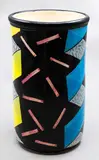 Large cylinder vase by Warren Tippett, with polychrome abstract decoration, sold Jun 2026