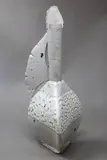 Jane Wheeler, Sculptural flask, stoneware with thick textured matt white glaze