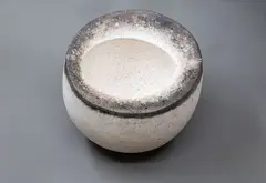 Jane Perryman, Round bottomed bowl, smoke fired earthenware