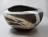 Ursula Ströh-Rubens, Large raku fired bowl, sculptural form