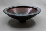 Potter Unknown, Large conical bowl, ceramic with black matt exterior and glitter glaze to the interior