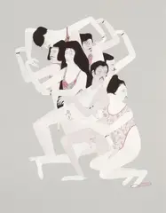 Lurking Tension No. 12 by Kushana Bush, gouache and ink on paper, sold Mar 2026