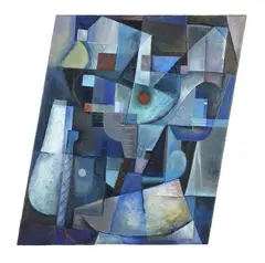 Imogen Taylor, Blue Fires, acrylic on hessian
