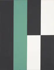 Gordon Walters, Black/White/Green, acrylic on canvas