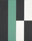Gordon Walters, Black/White/Green, acrylic on canvas