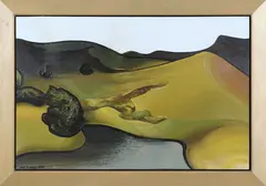 Don Binney, Lake Wainamu, oil on board