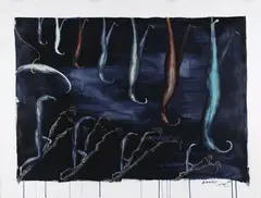 Bill Hammond, Snares, acrylic on paper