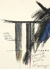 Ralph Hotere, Drawing for a Tin Roof Painting, mixed media on paper