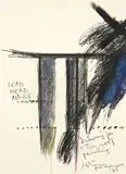 Ralph Hotere, Drawing for a Tin Roof Painting, mixed media on paper