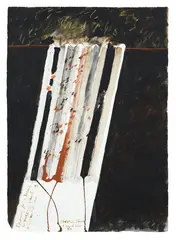 Ralph Hotere, Drawing for a Black Remuera Painting, watercolour and acrylic on paper