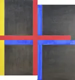 Stephen Bambury, “Differentiated, Transvalued, Disproportioned” (Primary), graphite and acrylic on two aluminium panels