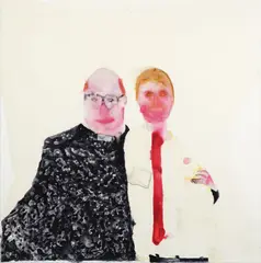 Richard Lewer, We are Praying for you Brother, PVA and watercolour on canvas (2005)