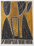 Nonggirrnga Marawili, Lightning, ochre and natural pigments on paper