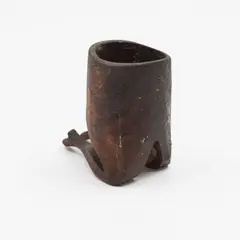 Egg Cup by Bill Hammond, stained wood, circa 1980, sold Feb 2026