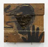 Séraphine Pick, Untitled, oil and fibre on wood (1989)